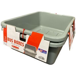 Cambro Large Capacity Bus Box, 21"x 15" x 7", 2pk, Grey